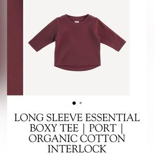 Kate Quinn boxy long sleeve tee port red maroon burgundy nwt organic cotton